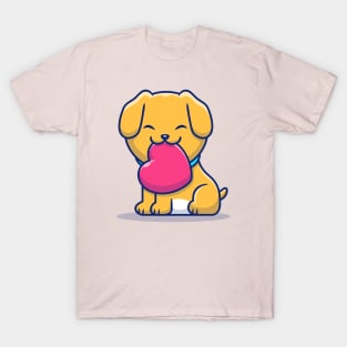 Cute Dog Bitting Love T-Shirt